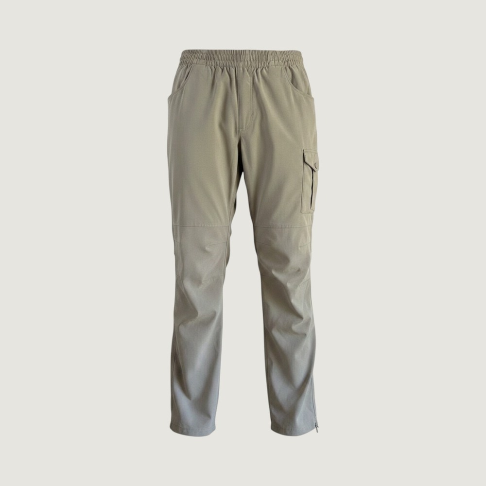 Columbia Mens Khaki Cargo Hiking Pants Elastic‎ Waist Cinch Hem Size L Regular